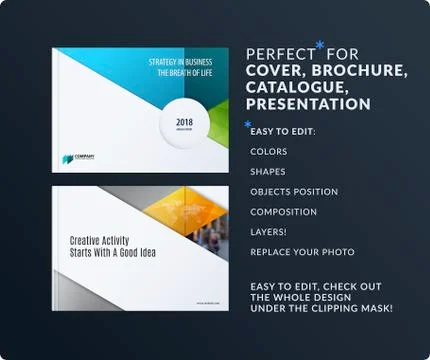 Material design presentation. Abstract colourful vector set of modern horizontal Stock Illustration