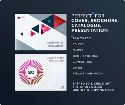 Material design presentation. Abstract colourful vector set of modern horizontal Illustrazione stock