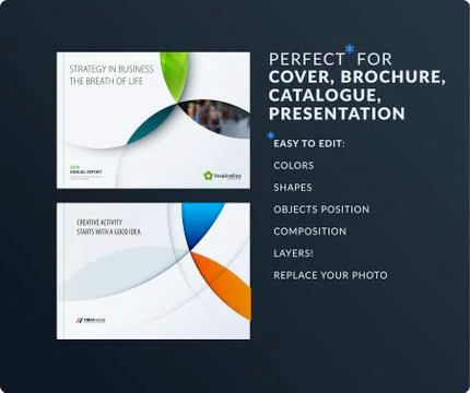 Material design presentation template with colourful circles intersections Stockillustratie