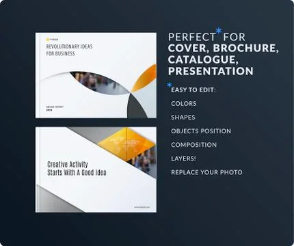 Material design presentation template with colourful circles intersections Illustrazione stock