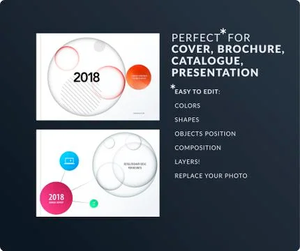 Material design presentation template with colourful circles intersections イラスト素材