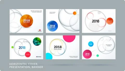 Material design presentation template with colourful circles intersections イラスト素材