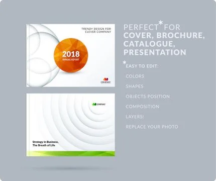 Material design presentation template with colourful circles intersections 스톡 일러스트