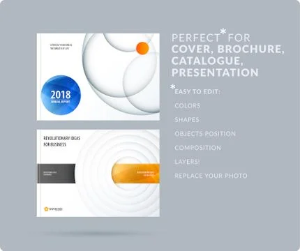 Material design presentation template with colourful circles intersections Stock Illustration