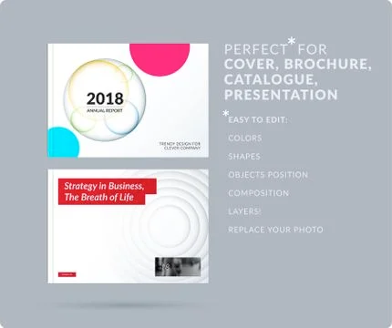 Material design presentation template with colourful circles intersections イラスト素材