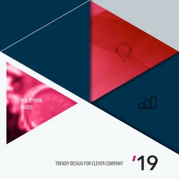 Material design of red colourful abstract vector elements for graphic template. Illustrazione stock