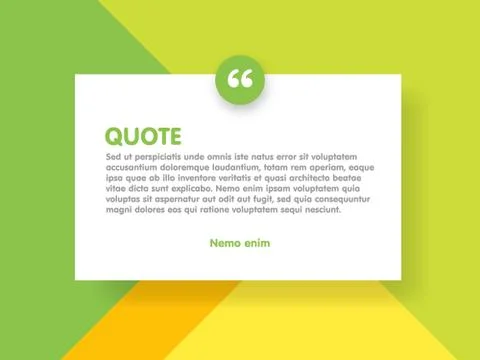 Material design style background and quote rectangle with sample text infor.. Stock Illustration
