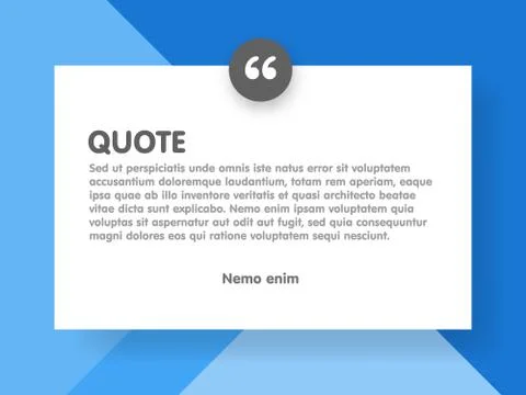 Material design style background and quote rectangle with sample text infor.. Stock Illustration