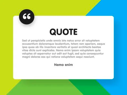 Material design style background and quote rectangle with sample text informa Stock Illustration