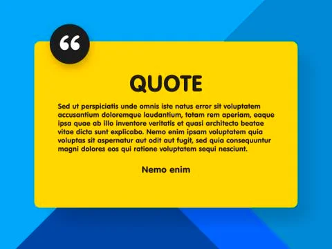 Material design style background and quote rectangle with sample text informa Stock Illustration