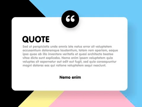 Material design style background and quote rectangle with sample text informa Stock Illustration