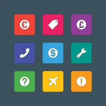 Material design style icons vector sign and symbols 스톡 일러스트