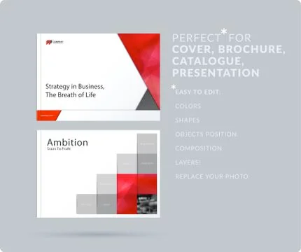 Material design style presentation template with colourful rectangles shadows 스톡 일러스트
