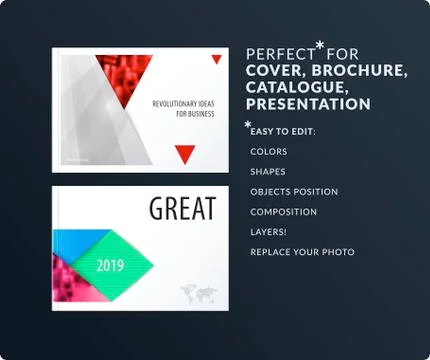 Material design style presentation template with colourful rectangles shadows 스톡 일러스트