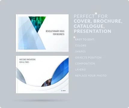 Material design style presentation template with colourful rectangles shadows Stock-Illustration