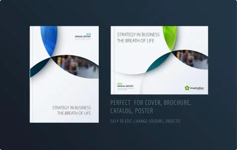 Material design template with blue colourful circles intersections. Creative 스톡 일러스트