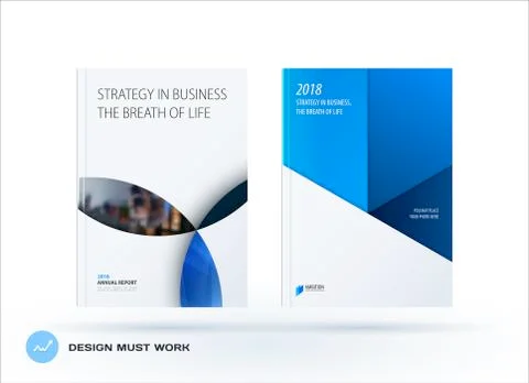 Material design template with blue colourful circles intersections. Creative Stock Illustration