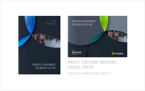 Material design template with colourful circles intersections. Creative abstract Stock Illustration