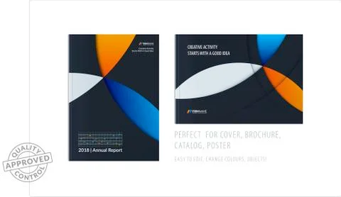 Material design template with colourful circles intersections. Creative abstract Illustrazione stock