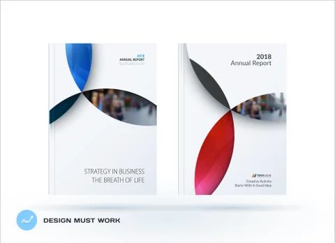 Material design template with colourful circles intersections. Creative abstract Stockillustratie