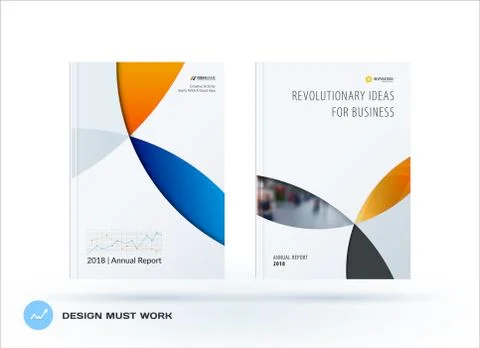 Material design template with colourful circles intersections. Creative abstract Stock Illustration