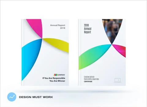 Material design template with colourful circles intersections. Creative abstract 스톡 일러스트