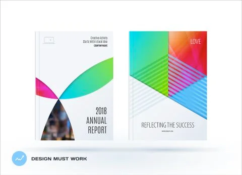 Material design template with colourful circles intersections. Creative abstract 스톡 일러스트