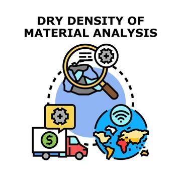 Material dry density analysis engineering logistic trade Stock Illustration