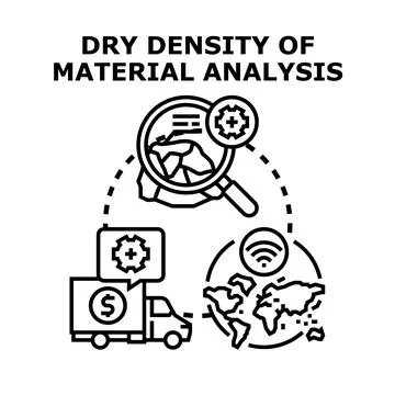 Material dry density analysis engineering logistic trade Stock Illustration