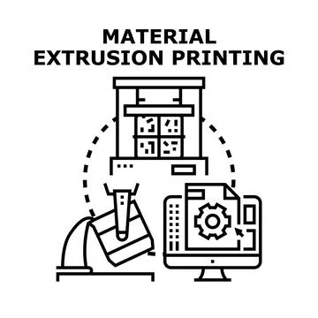 Material extrusion 3d printing technology concept Stock Illustration