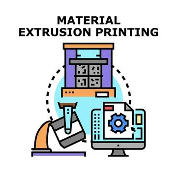 Material extrusion 3d printing technology concept Stock Illustration