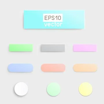 Material flat multicolor button design Stock Illustration