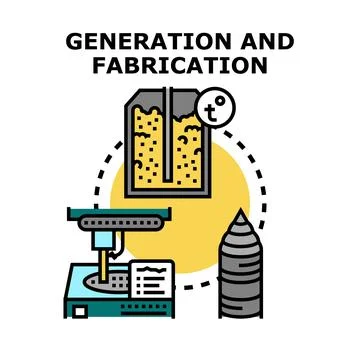 Material generation and fabrication process icon concept Stock Illustration