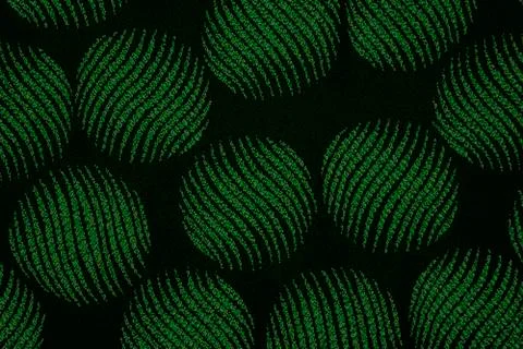 Material in green circles, a background or texture Foto stock