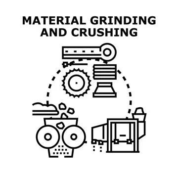 Material grinding and crushing process concept illustration Stock Illustration