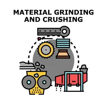 Material grinding and crushing process concept illustration 스톡 일러스트