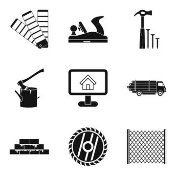 Material handling icons set, simple style Illustration
