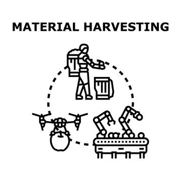 Material harvesting using modern automated technology Stock Illustration