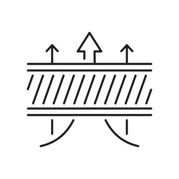 Material layer icon, fiber fabric level filter Illustrazione stock