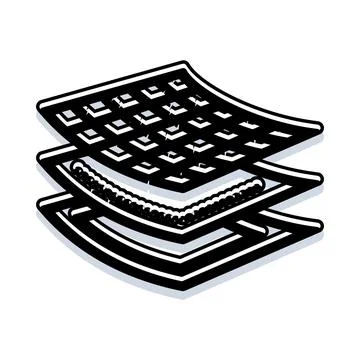 Material layering demonstrating advanced technological fabric construction Stock Illustration