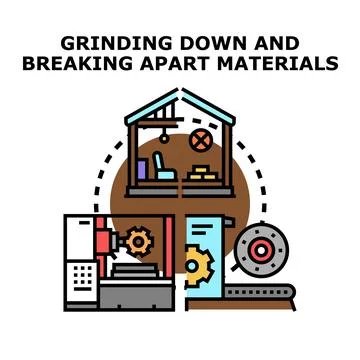 Material processing and industrial manufacturing operations concept Stock Illustration