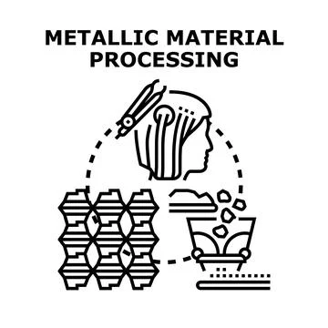 Material processing and industrial manufacturing technology concept Stock Illustration