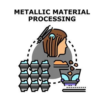 Material processing and industrial manufacturing technology concept Stock Illustration