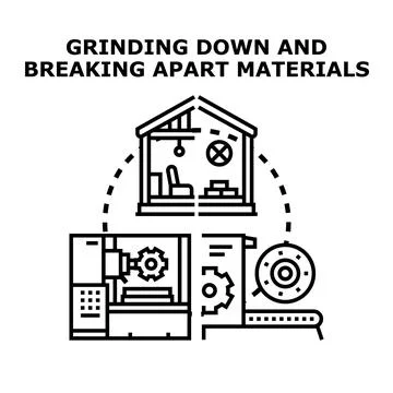 Material processing and industrial manufacturing operations concept Stock Illustration