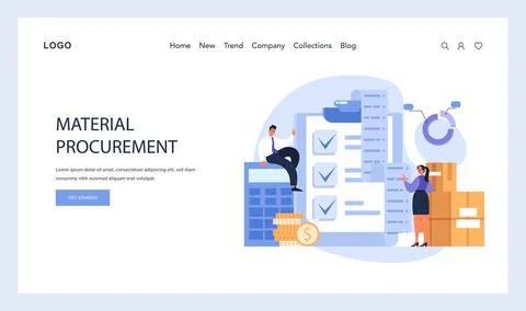 Material Procurement process concept. Flat vector illustration Stock Illustration