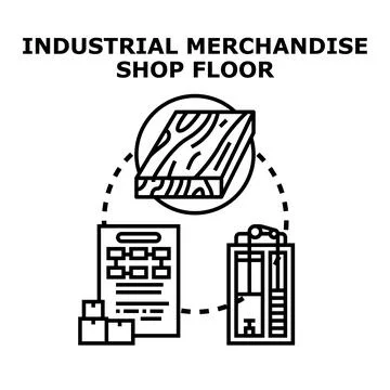 Material production process management and merchandise manufacturing concept 库存插图