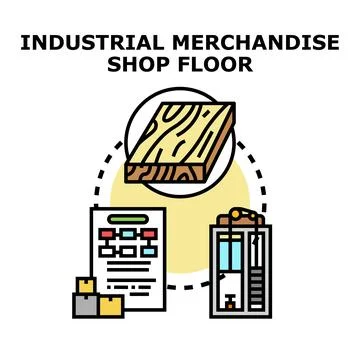 Material production process management and merchandise manufacturing concept 库存插图