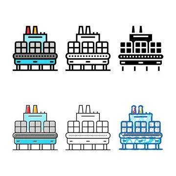 Material recovery facility mrf mix color icon vector Stock Illustration