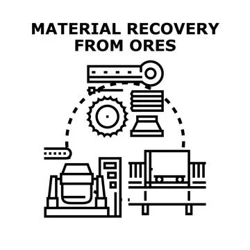 Material recovery processing ore extraction industry Stock Illustration