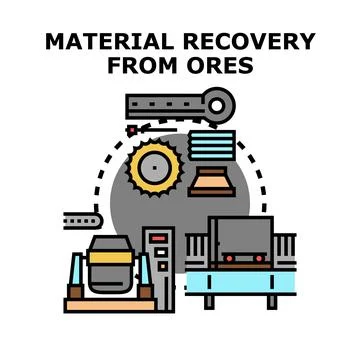 Material recovery processing ore extraction industry Stock Illustration